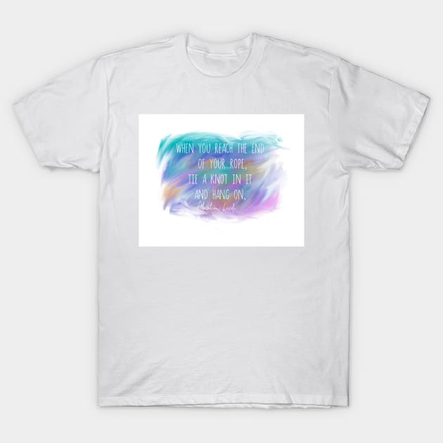 Motivational Positive Quote Abraham Lincoln on blue watercolor T-Shirt by art64